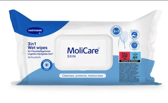 MoliCare Skin 3-in-1 Wet Wipes (50 pcs)