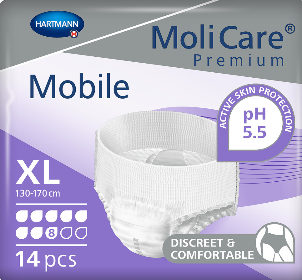 MoliCare Premium Mobile - Large (100-150 cm) - 14 pcs - 8 Drop Absorbency