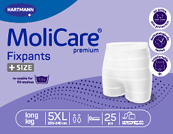 MoliCare Fixpants Premium 5XL - Long Leg, Washable Support Pants (25 pcs)