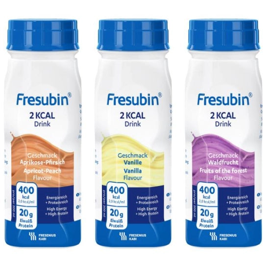 Fresubin 2 Kcal Drink – High-Calorie, Protein-Rich Nutrition (Apricot-Peach, Vanilla, Fruits of the Forest)